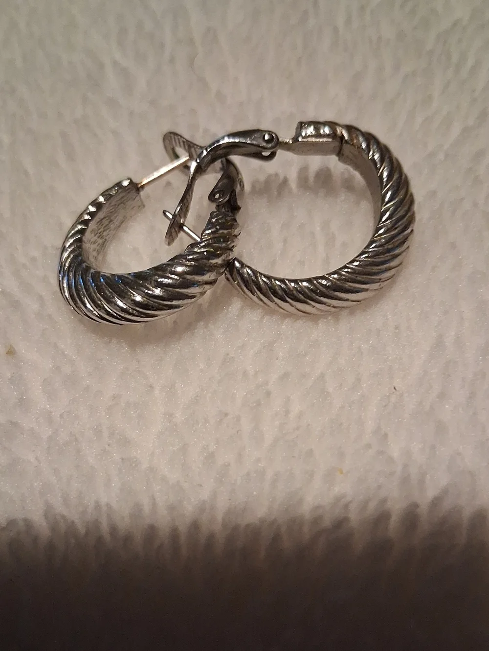 Classic Twisted Hoop Earrings - Silver